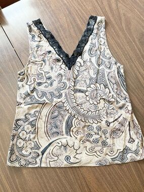 SILK SHADES Vintage Y2K Silk Lace Trim Cami Top Women's Size L